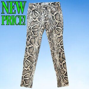 00s Zara Snakeskin Legging Pants, Sz 4